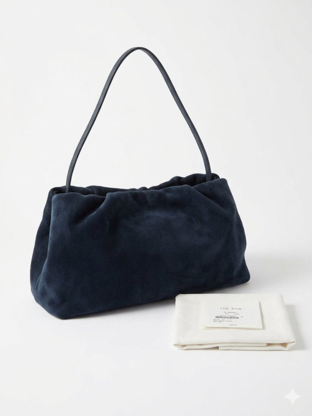 The Row XL Bourse Blue Navy Suede Shoulder Bag
